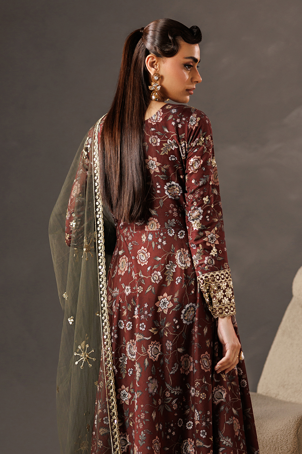 Embroidered Silk Lawn SL-26-12