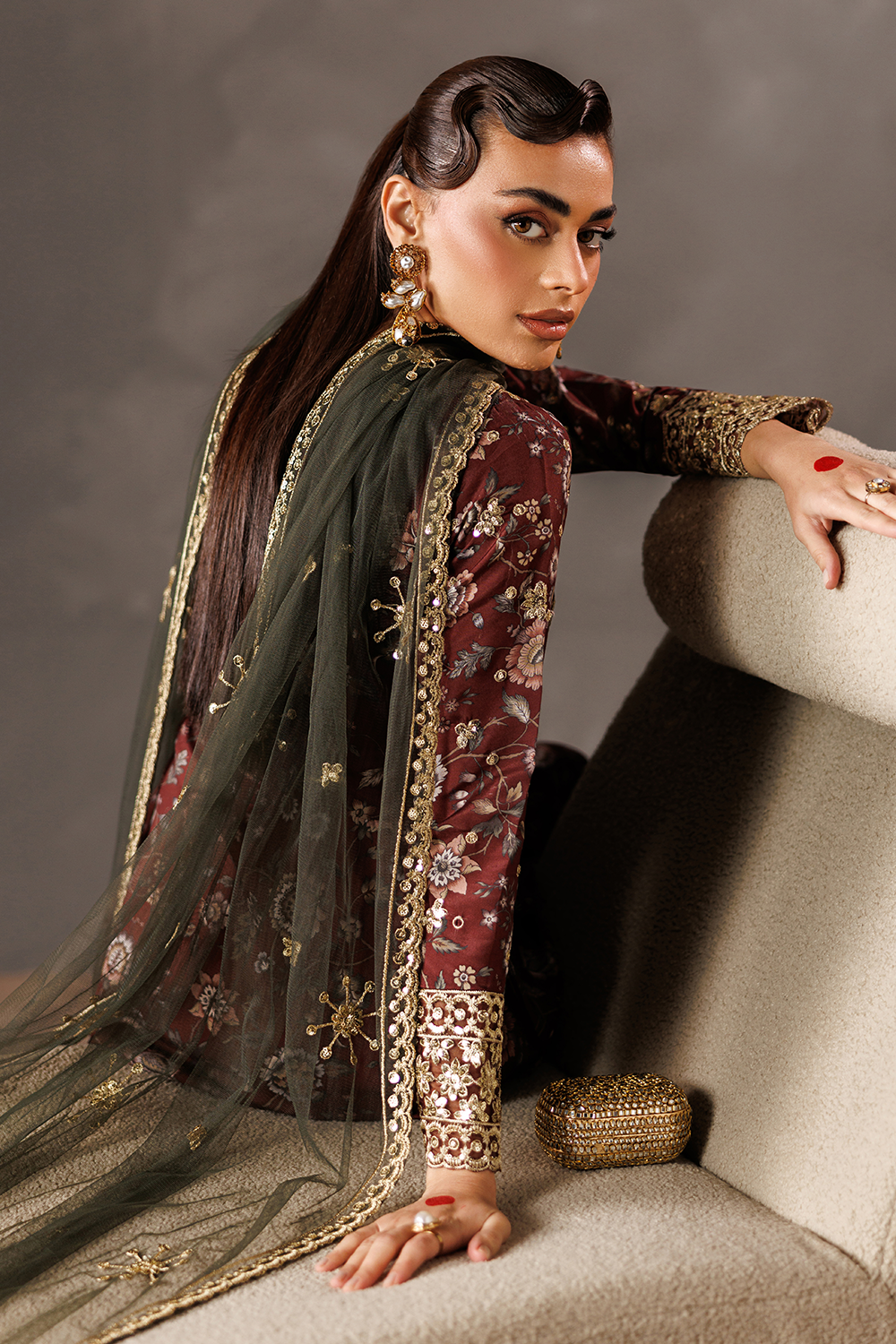 Embroidered Silk Lawn SL-26-12