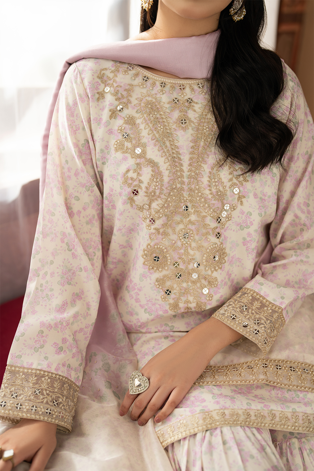 Embroidered Silk Lawn SL-25-07