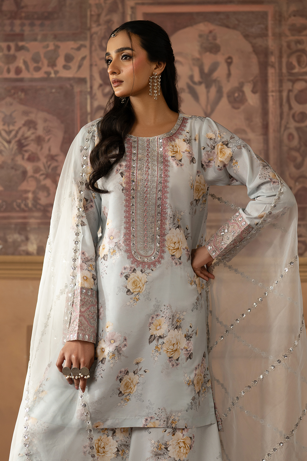Embroidered Sil Lawn SL-25-01