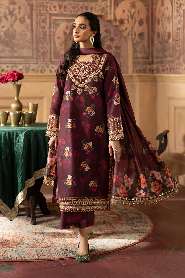 Embroidered Silk Lawn - SL-25-08