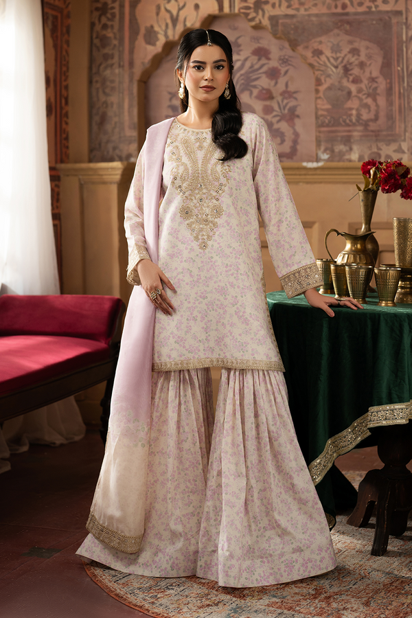 Embroidered Silk Lawn - SL-25-07