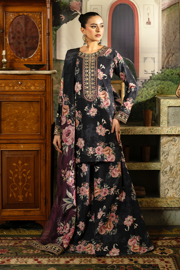 Embroidered Silk Lawn - SL-25-03