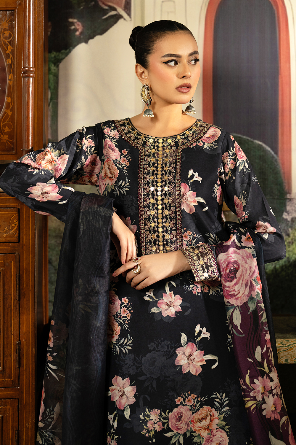 Embroidered Silk Lawn SL-25-03