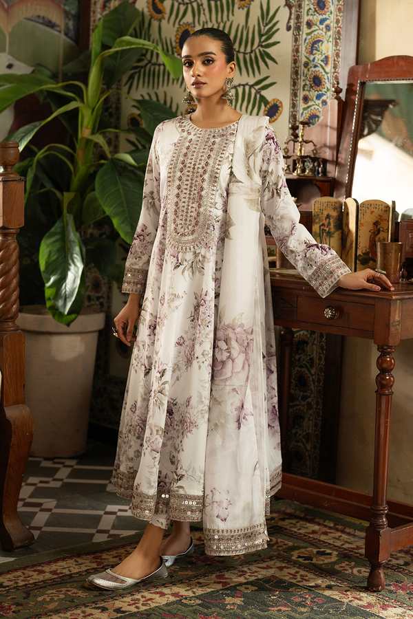 Embroidered Silk Lawn - SL-25-04